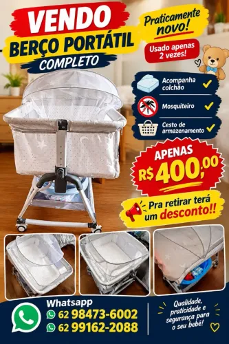 Berço portátil usado apenas 2 vez