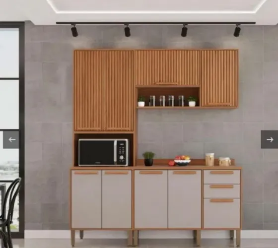 Conjunto de Cozinha Florida Ripado Cinamomo Off 3 Peças