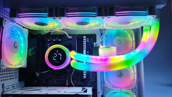 water cooler rise mode aura ice white 360mm argb