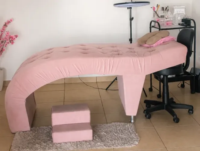 Maca usada Maca rosê para estética + escada de apoio + Capa