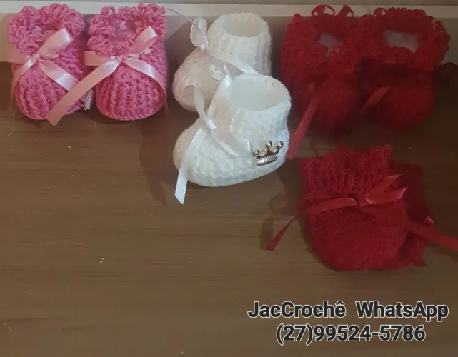 Sapatinho Crochê e kits recém nascido 
