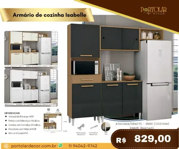 Armário de cozinha Isabelle a pronta entrega