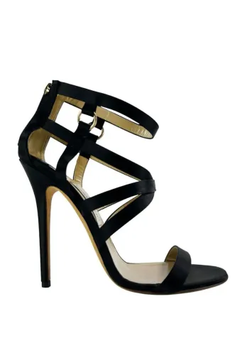 Sandália Jimmy Choo cetim preta 36