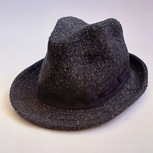 Chapéu Fedora Cinza Mesclado - Tamanho G (59/60 cm)