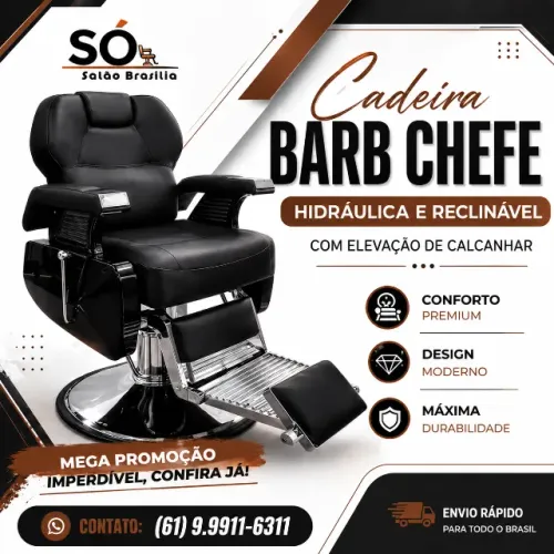 Cadeira Barb Chefe Profissional - Conforto Premium, Design Moderno e Máxima Durabilidade.