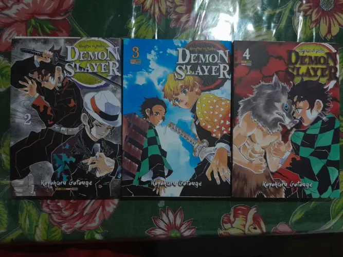 Vendo esse lote de mangás de demon slayer volume 2, 3 e 4