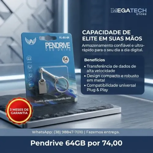 PENDRIVE DE FERRO 64GB