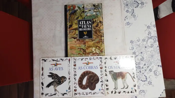 Kit Livros Animais Exóticos e Selvagens Atlas da Fauna Brasileira - Macacos, Cobras e Aves