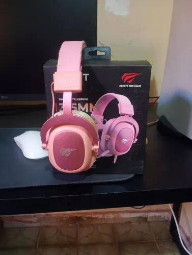 Headset Havit H2002d Rosa + Caixa + Microfone | 100% Funcional