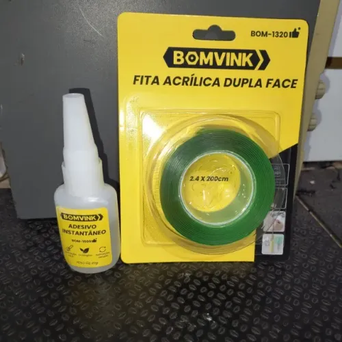 Kit Fita Dupla Faca + Cola Instantânea Bomvink *ENTREGA GRÁTIS*