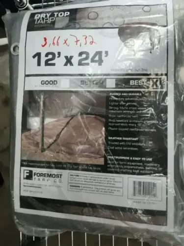 Dry Top Tarp Lona Serviço pesado 3.66m x 7.32m Heavy Duty Reversible Silver/Brown