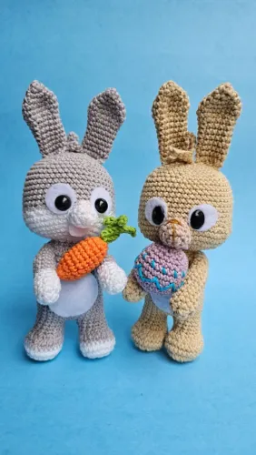 Coelhos em Amigurumi, crochê 