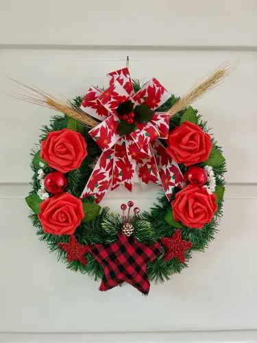 Guirlanda de Natal Estrela Xadrez