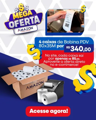 Bobina de Cupom Fiscal 80x35MTS
