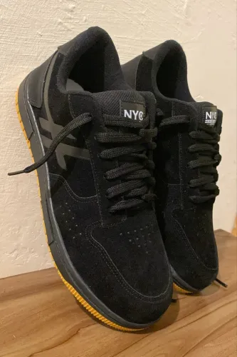 LINDO TÊNIS NYC MASCULINO CAMURÇA - PRETO N42 (NUNCA USADO)