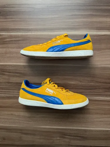 Tênis masculino Puma DALLAS couro camurça amarelo /azul TAM 40