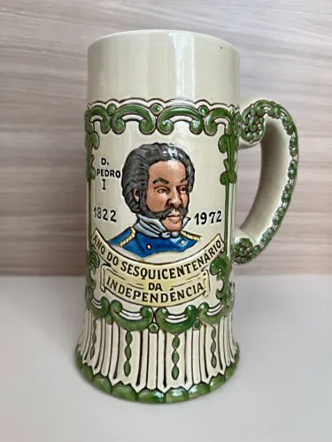 Caneco histórico de chopp ano do sesquicentenário da independência do Brasil em 1972