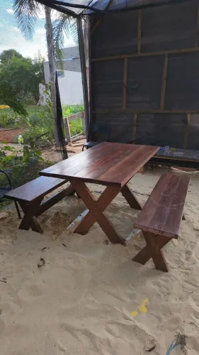 Mesa rustica - madeira nobre