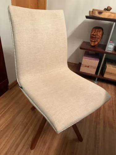 Cadeira giratória para mesa de jantar, sem braço, com tecido duplo