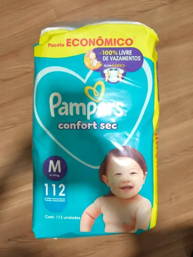 Fralda Pampers Confort Sec - Tamanho M - Pacote 112 fraldas