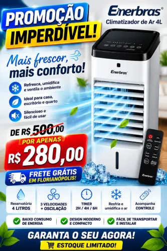 CLIMATIZADOR ENERBRAS 4L COM CONTROLE REMOTO