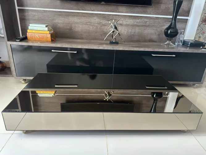 Mesa de centro espelhado bronze 