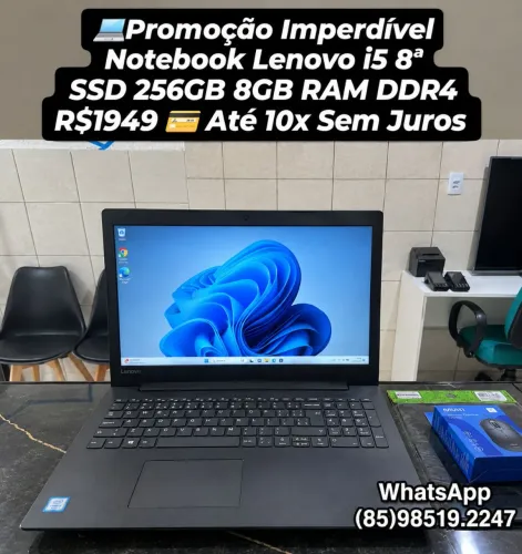 Notebook Lenovo i5 8ª SSD 256GB 8GB RAM DDR4 Até 10x Sem Juros.