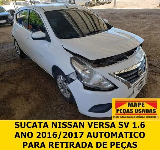 Sucata Nissan Versa Sv 1.6 Ano 2016/2017 Automatico Retirada De Peças 