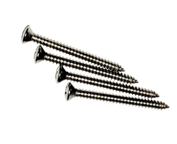 Parafuso Inox para Braço Guitarra e Contrabaixo Neck Plate Kit com 4 Peças