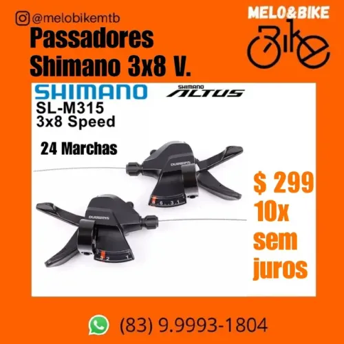 Par de passadores 3 X 7 ou 3X 8 Shimano.