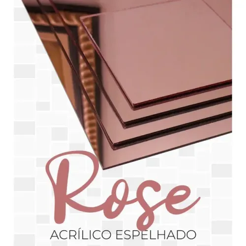 Chapa  Acrílico Espelhado Rosé 1,00 x 2,00 metros 3mm