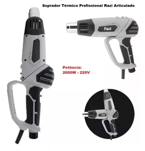Soprador Térmico Articulado Profissional Razi 2000w 300 À 600°c 220v