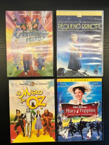 Lote com 11 DVDs: A Fantástica Fábrica de Chocolate + O Mágico de Oz + Mary Poppins
