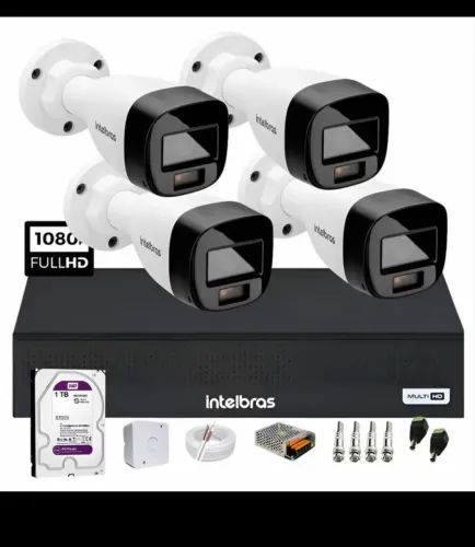 Kit com 4 câmeras intelbras 