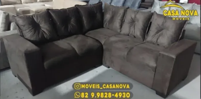 Sofá de Canto em Suede - Conforto e Estilo para sua Sala