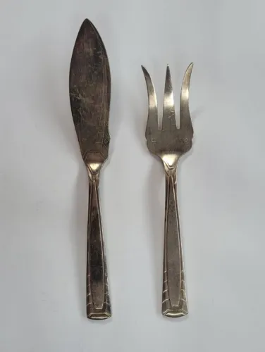 Talheres Para Peixe em Prata Banhada