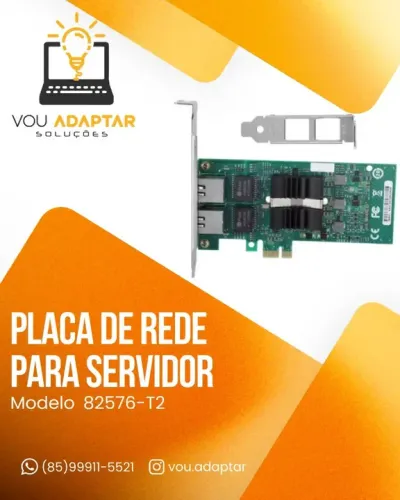INTEL 82576-T2 Gigabit PCI-e Placa de Rede Rj45 Servidor Porta Dupla 1000Mbps