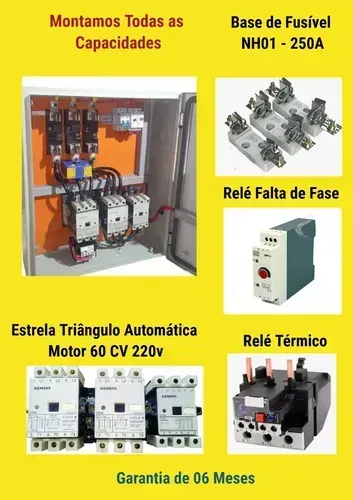 Chave De Partida Estrela Triângulo Automática Motor 60 Cv 220v