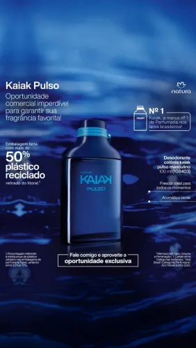 Kaiak Pulso Natura Desodorante Colônia Masculino 100 ml