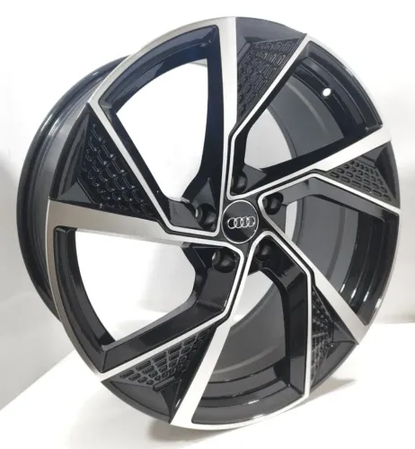 Rodas aro 19 Audi Rs7 preta com diamantado tala 8 5x112 novas