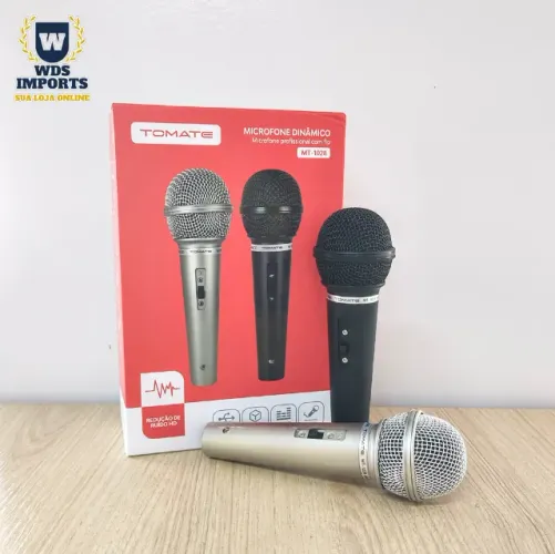 Microfone Profissional Duplo com Fio - Tomate
