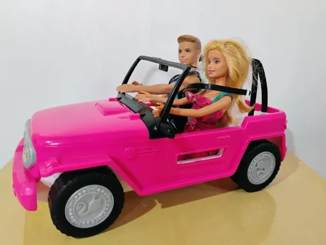Carro Jeep Praia Barbie Com Boneca E Ken Mattel (Usado)