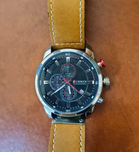 Relógio Curren Masculino 8291 Pulseira Marrom Elegante Luxo
