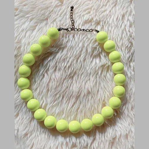 Colar de Bolinhas Verde Neon
