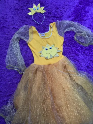 Vestido fantasia solzinho infantil: ( 10 a 12 anos)