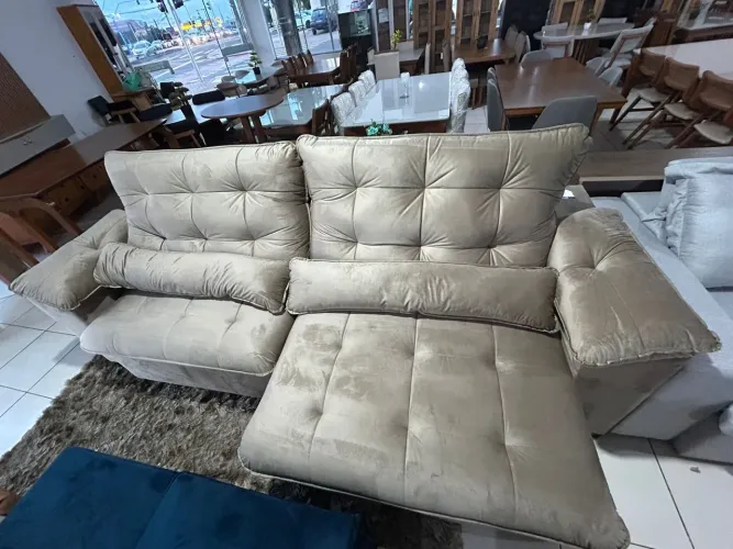 Sofá retrátil e reclinável 2.90 mt molas ensacadas
