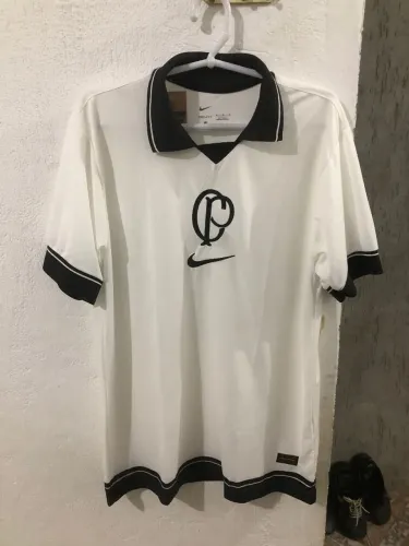 Camisa Corinthians Nike Branca com Detalhes Pretos