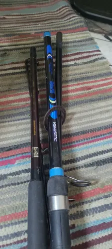 Duas varas originais de pesca maciças 2/3 elementos top marine/spin