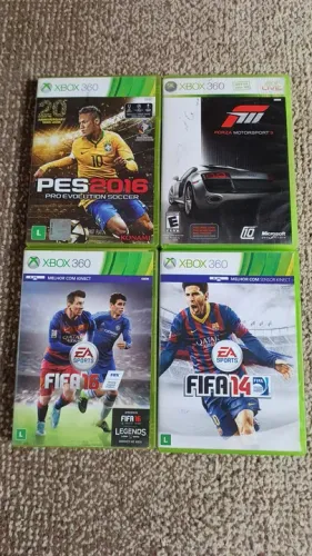 Lote de 4 jogos Xbox 360 - FIFA, PES, Forza e outros!