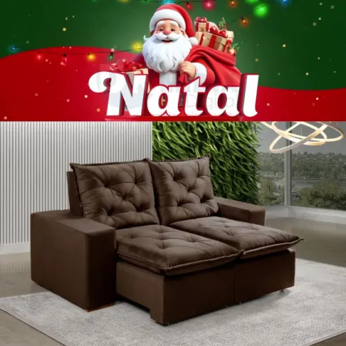 sofa retratil e reclinavel 3 lugares natal feliz